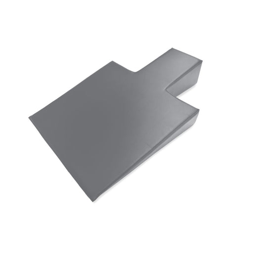 Elina Pilates Postural Wedge angled view of a gray plastic component on a white background.