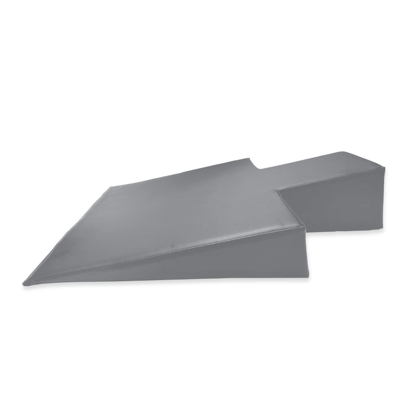 Elina Pilates Postural Wedge side view of gray wedge-shaped object on a white background.
