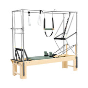 Elina Pilates Cadillac Reformer in green upholstery