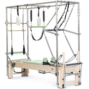 Elina Pilates Elite Cadillac Reformer in green upholstery