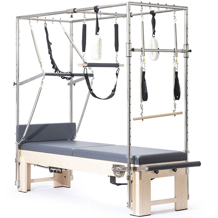 Elina Pilates Elite Cadillac Reformer side view of trapeze frame