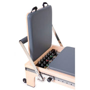 Elina Pilates Master Instructor Reformer Bundle backrest raised on carriage