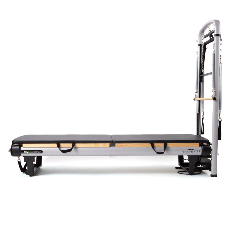 Peak Pilates MVe Reformer and Tower converted flat for mat work