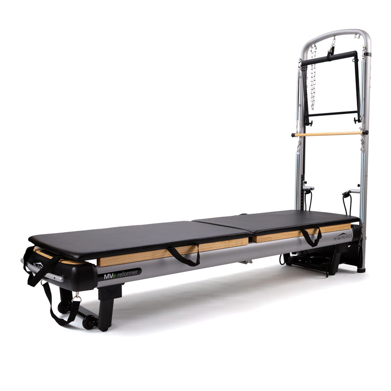 Peak Pilates MVe Reformer and Tower carriage with retractable shoulder blocks
